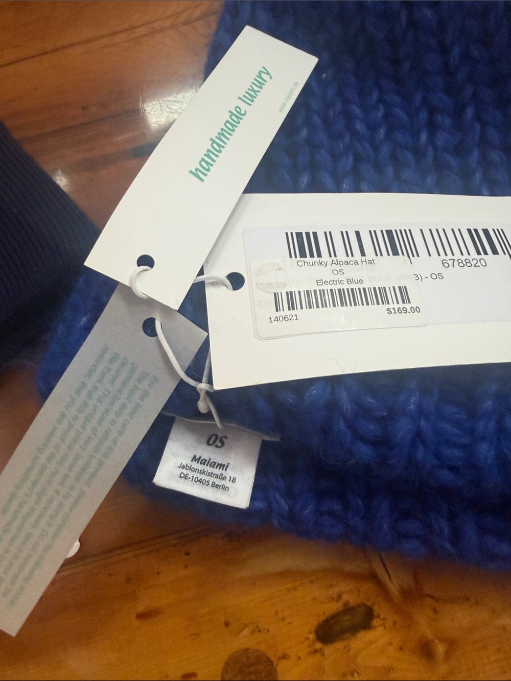 Gorgeous Electric Blue Handmade luxury beanie by Maiami